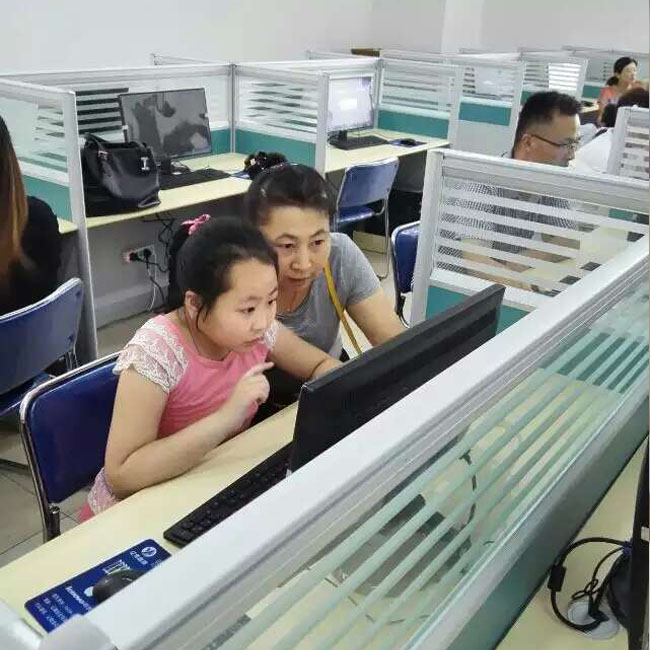 公共电子阅览室：娘俩一起网上学习